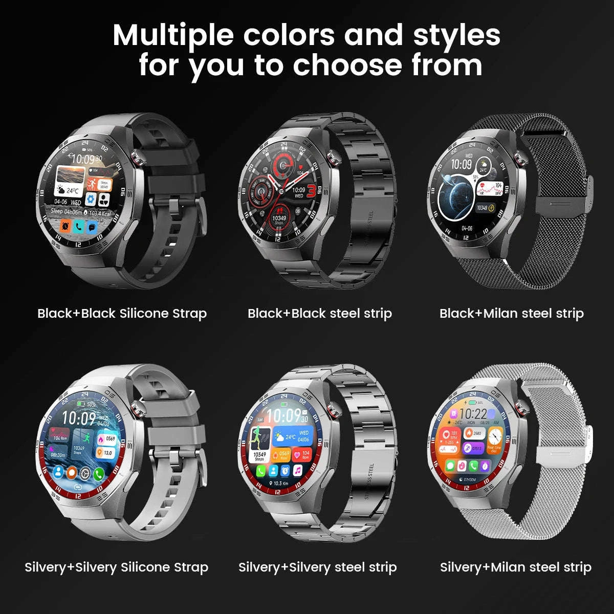 GT5 Pro Smartwatch with AMOLED Display and GPS-silvery / CHINA