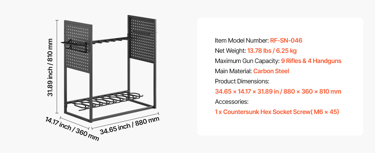 SucceBuy Gun Rack Floor Standing Indoor Rifle Shotgun Rack Stand with Storage Shelf for Wall Mount Gun Display Stand for Garage
