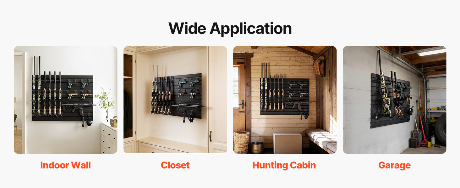 SucceBuy Gun Rack Wall Mount Steel Tactical Rifle Carbine Shotgun Storage Rack Modular Firearms Wall Gear Accessories Organizer