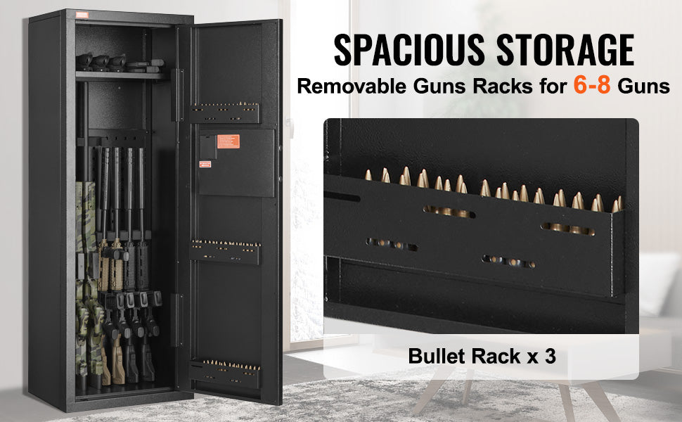 Rifle Gun Safe with Digital Keypad Lock and Removable Shelf