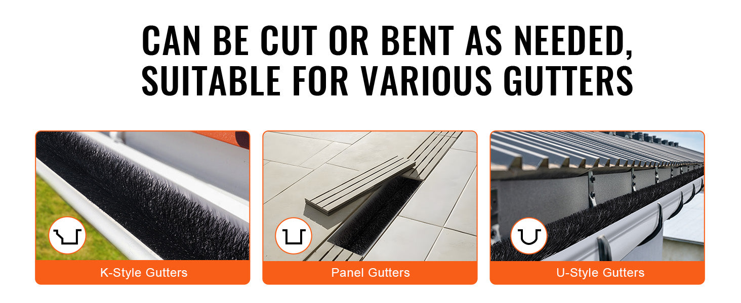 SucceBuy Gutter Brush 30 Ft Total Length 4.33 in Diameter Gutter Cleaning Tools Ground-Level Gutter Brush Leaf Guard for Gutters