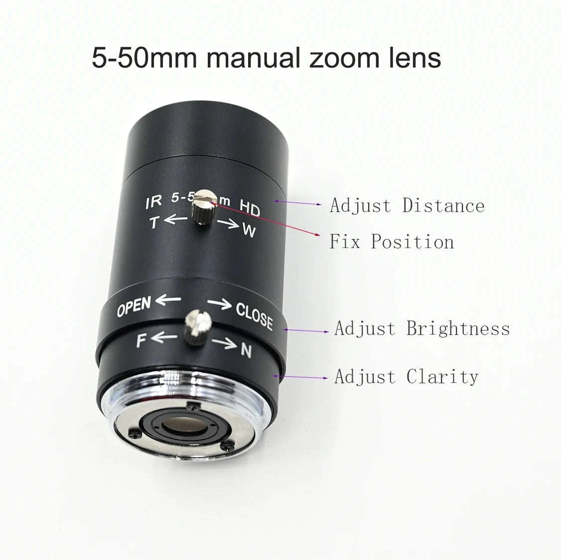 GXIVISION USB Camera 1080P 60fps with Varifocal CS Lens-12mm Fixed Focus