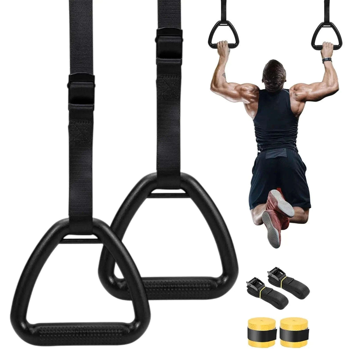 Gymnastic Rings with Adjustable Straps for Strength Training-1M