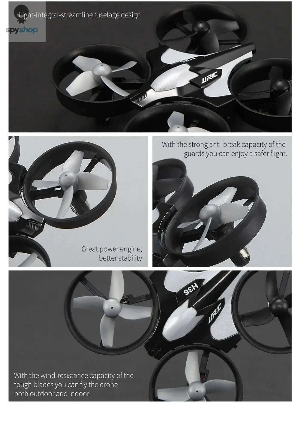 H36 Mini Drone 6‑Axis Quadcopter-blue