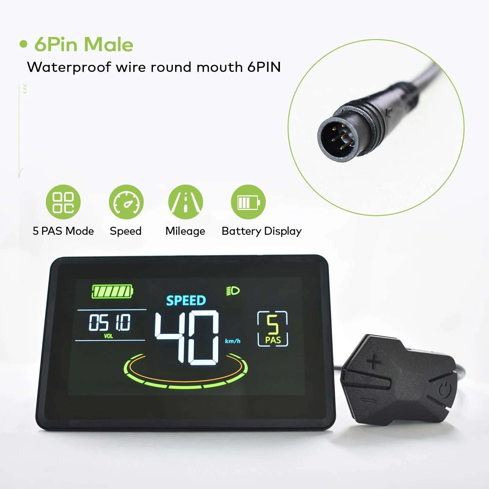 H6C Large Screen Bicycle Computer-SM 6Pin / CHINA