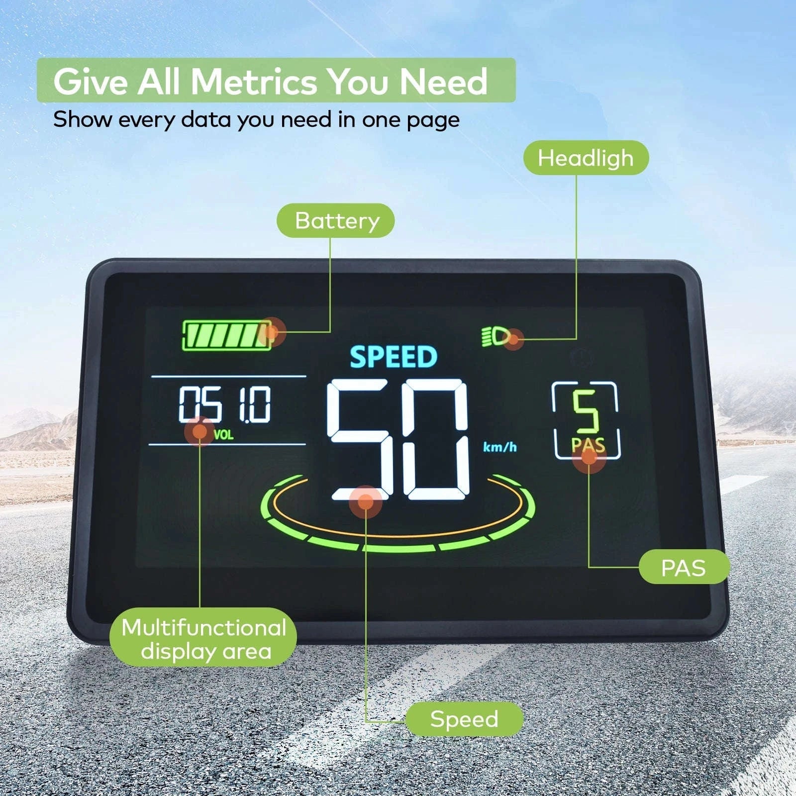 H6C Large Screen Bicycle Computer-SM 6Pin / CHINA