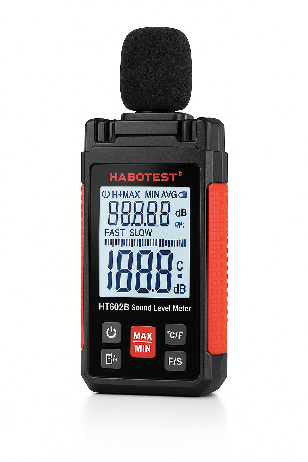 HABOTEST HT602A hangnyomásszint-mérő Digitális kézben tartható dB mérő HT602B zajos audio szintmérő 30-130dB Mini hangmérő
