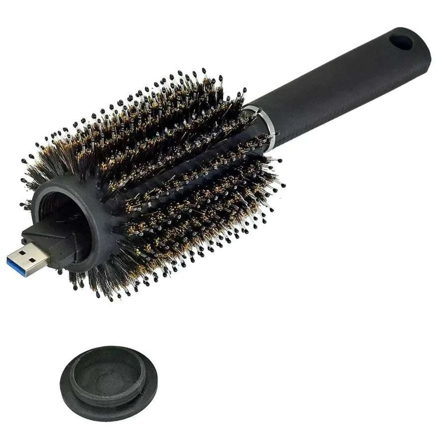 Hair Brush with Hidden Compartment Stash Safe for Travel-black