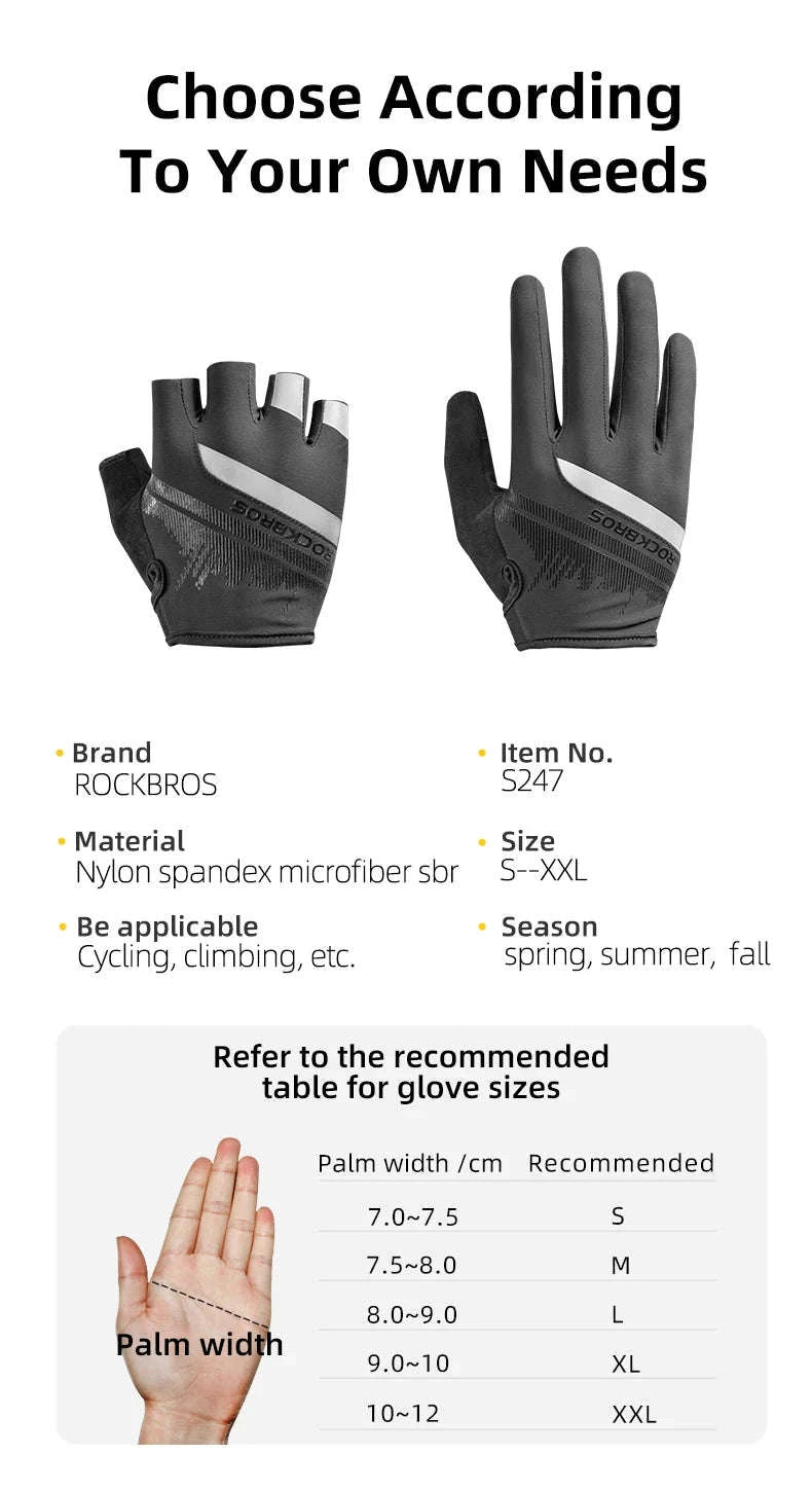 Half Finger Cycling Gloves for Spring and Autumn Riding-S247-1 / XXL