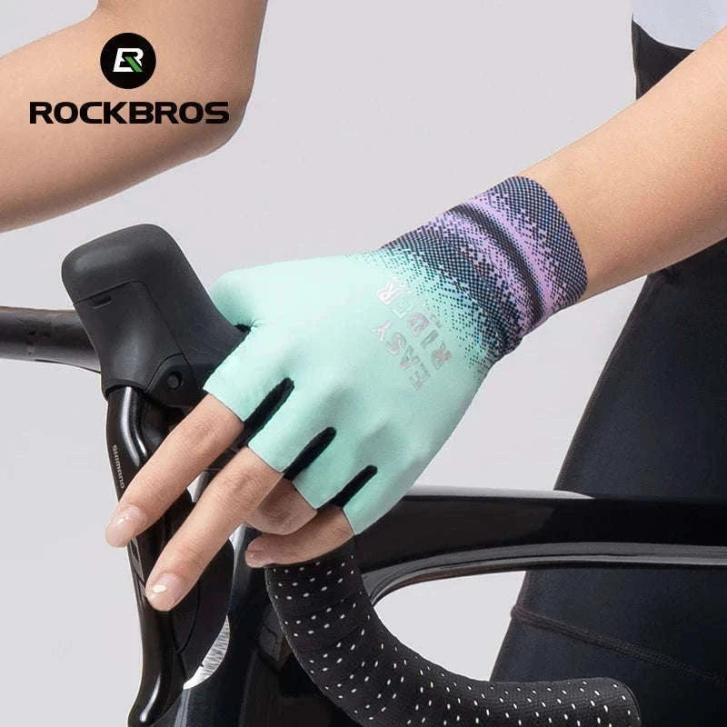 Half Finger Cycling Gloves for Women Shock Absorbing Breathable-S370-GN / XL