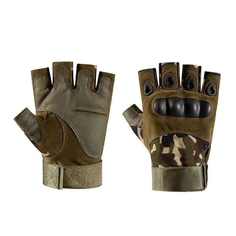 Half Finger Tactical Gloves for Cycling, Shooting & Outdoor Use-camouflage / M