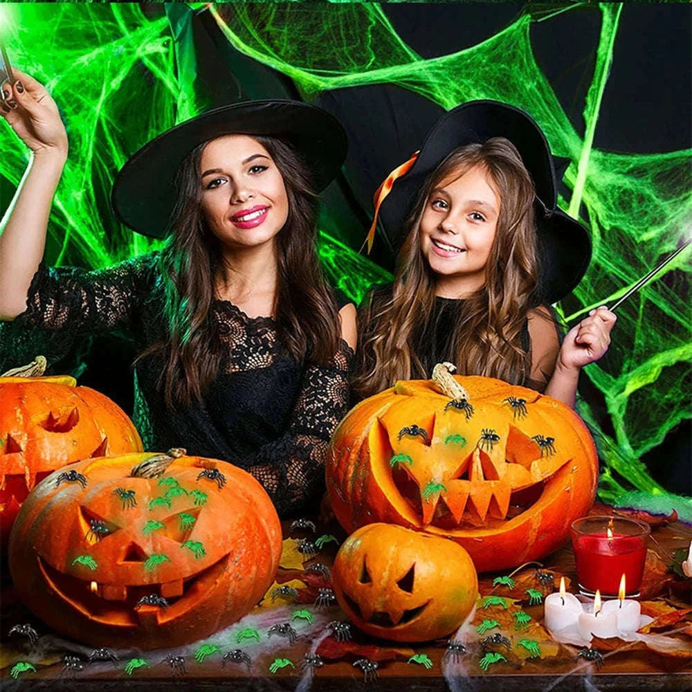 Halloween Fluorescent Spider Webs for Glowing Spooky Decor-Luminous Spider Web / 40g