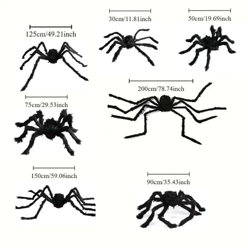 Halloween Giant Plush Black Spider Prop-150 cm