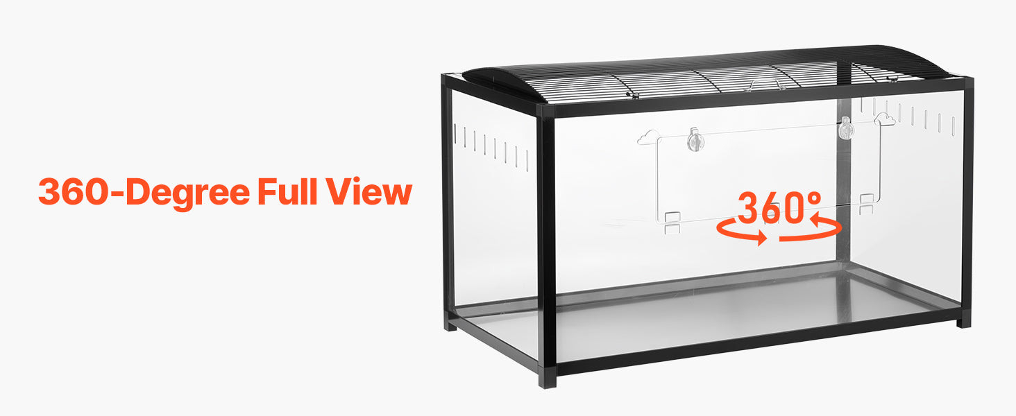 SucceBuy 37.8 x 18.5 x 21.7 inch Hamster Cage 360° Viewing Transparent Hamster Habitats with Front Door for Rats, Guinea Pigs