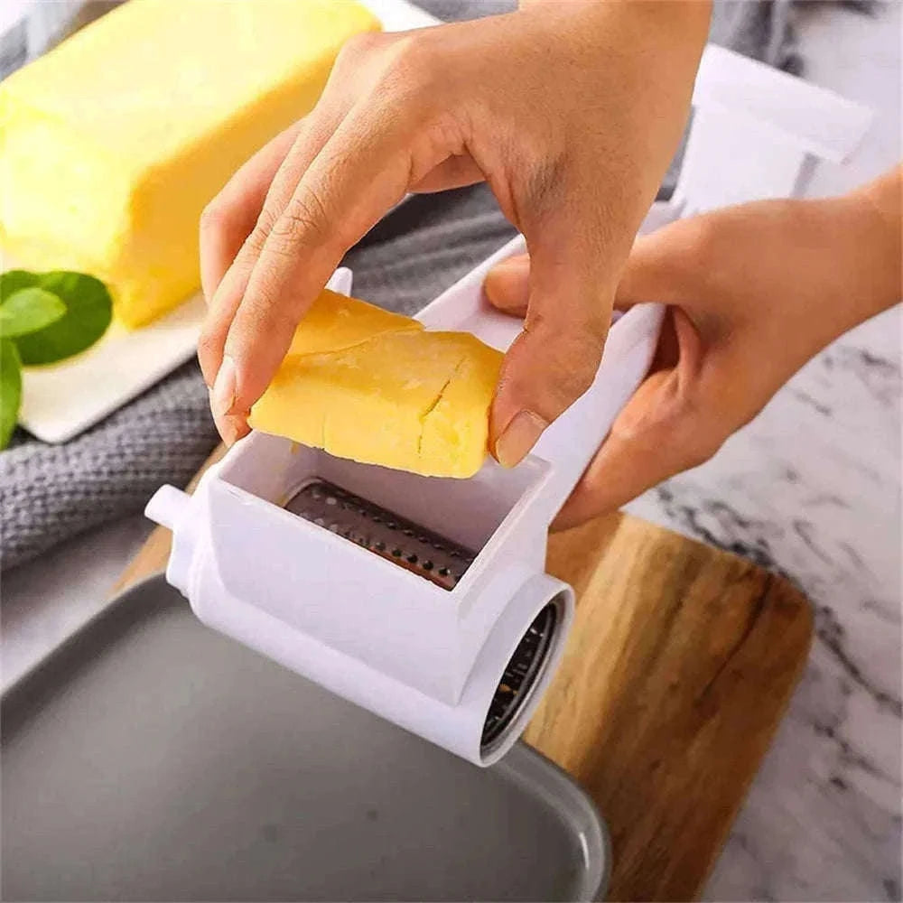 Hand-Cranked Cheese Grater for Fast, Even Shredding-white
