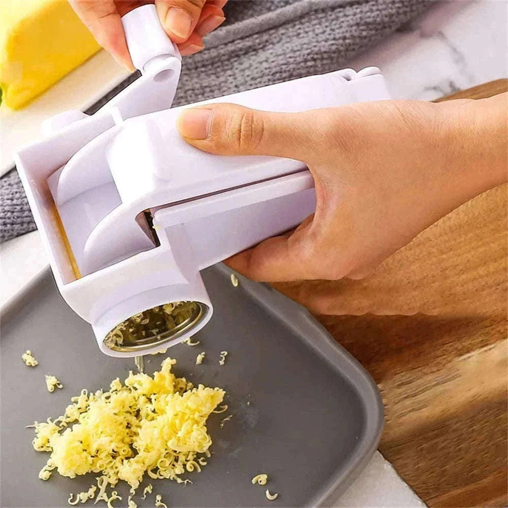 Hand-Cranked Cheese Grater for Fast, Even Shredding-white