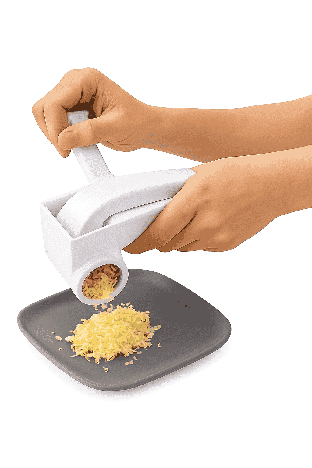 Hand-Cranked Cheese Grater for Fast, Even Shredding-white