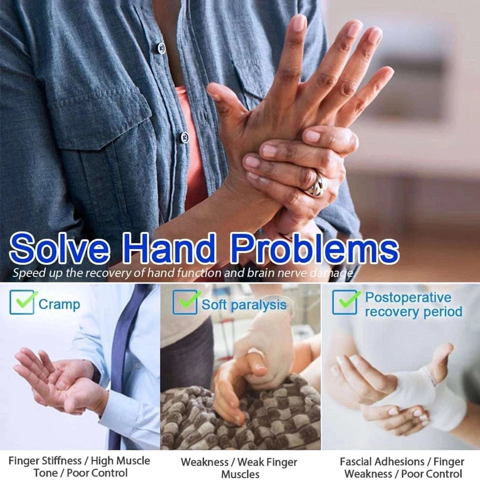 Hand Rehabilitation Glove for Finger Mobility Training-9 right / M