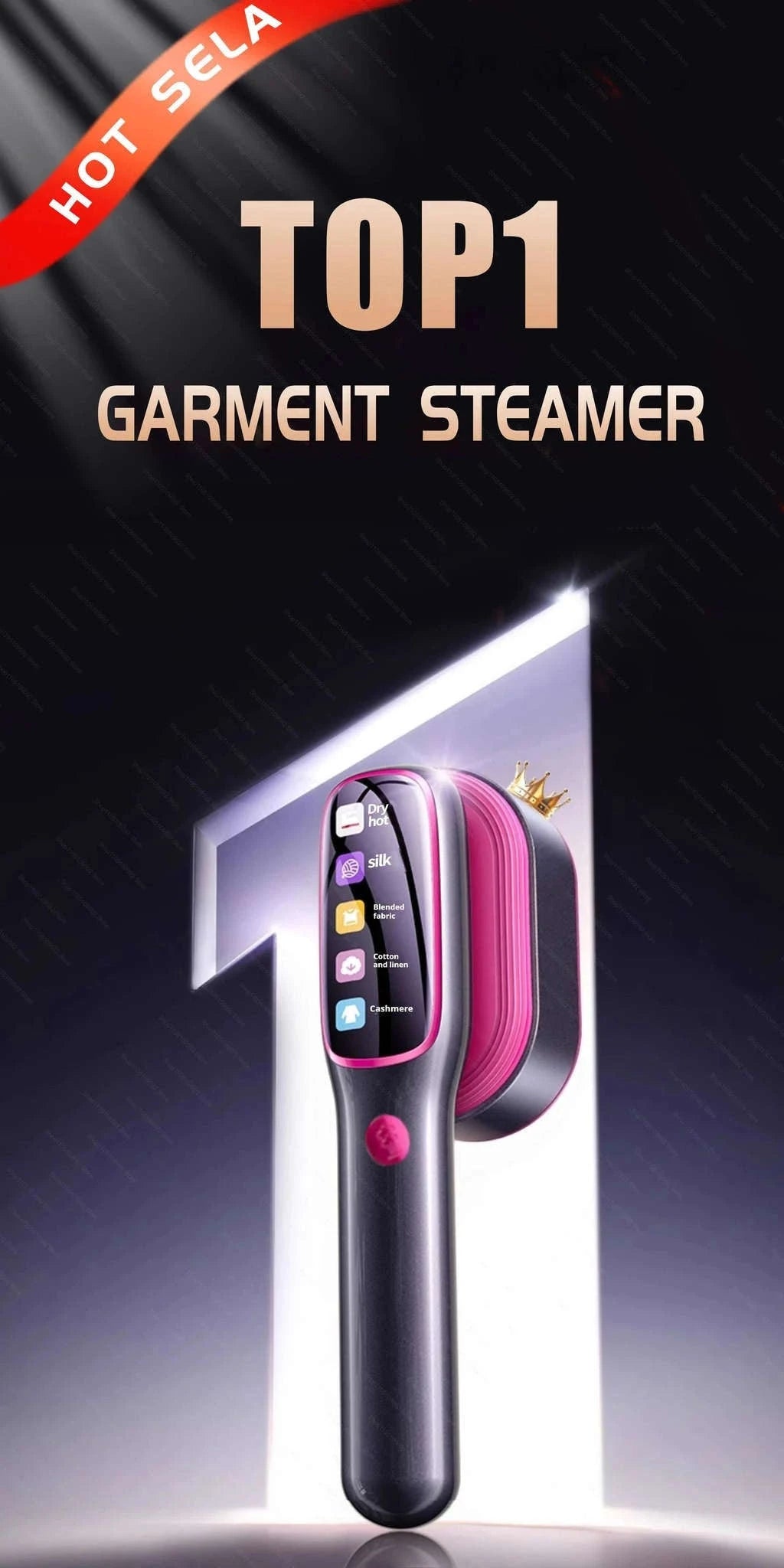 Handheld Garment Steamer with 5 Temperature Settings, 1200W-Purple Board / EU