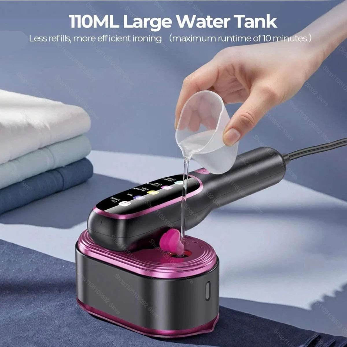 Handheld Garment Steamer with 5 Temperature Settings, 1200W-Purple Board / EU