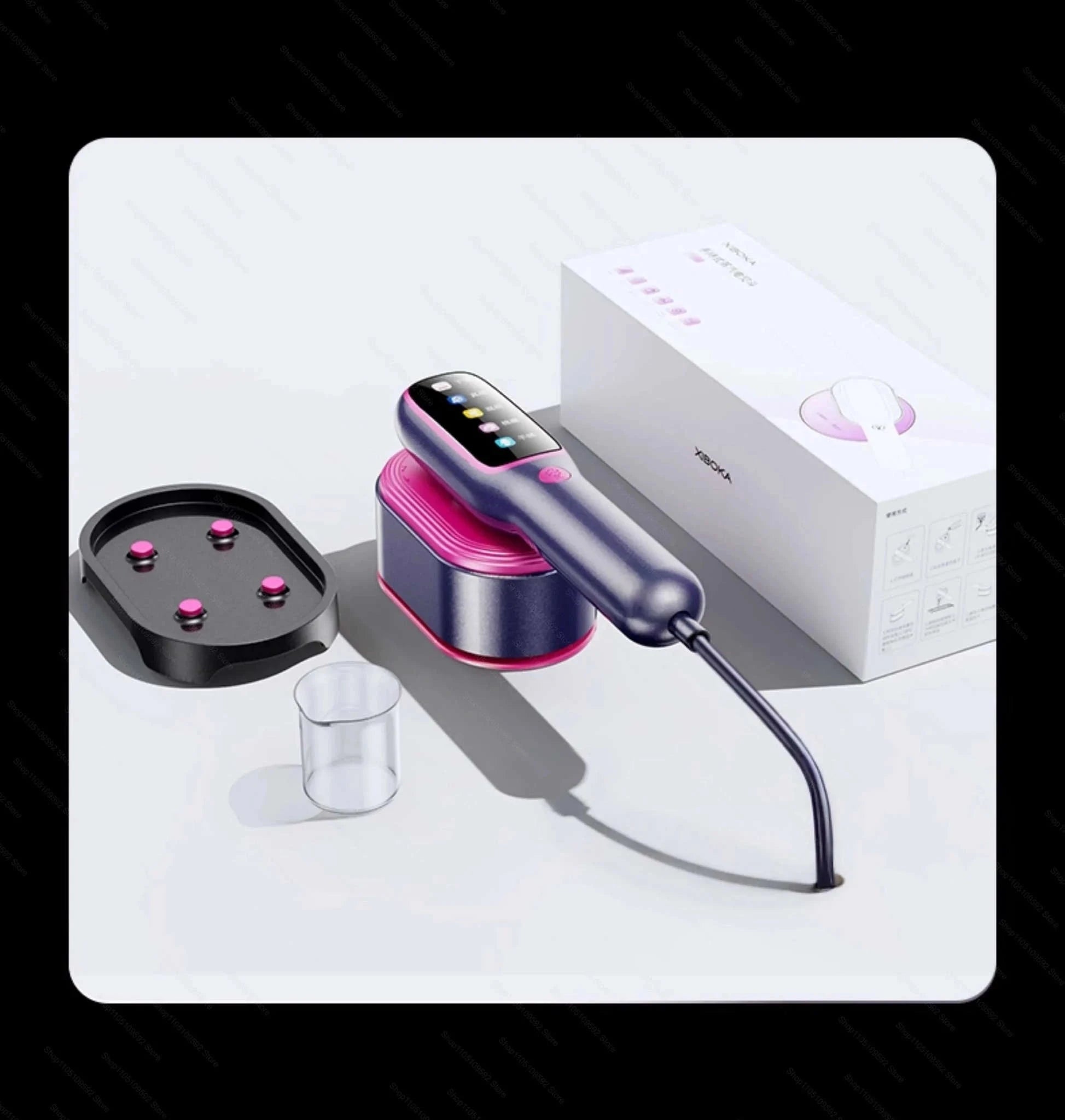 Handheld Garment Steamer with 5 Temperature Settings, 1200W-Purple Board / EU