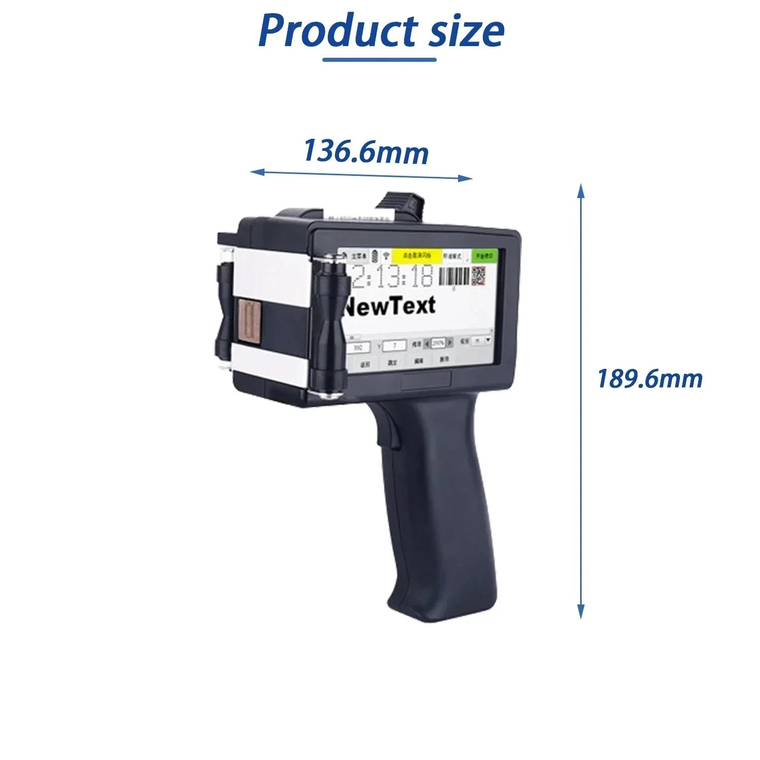 Handheld Inkjet Printer 12.7mm Wireless Coding Barcode Logo Printer-with 2 ink / EU Plug
