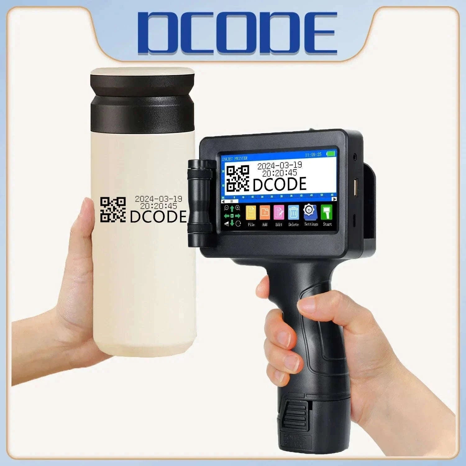 Handheld Inkjet Printer for QR Codes, Barcodes, Dates & Logos-with 1 ink / AU Plug