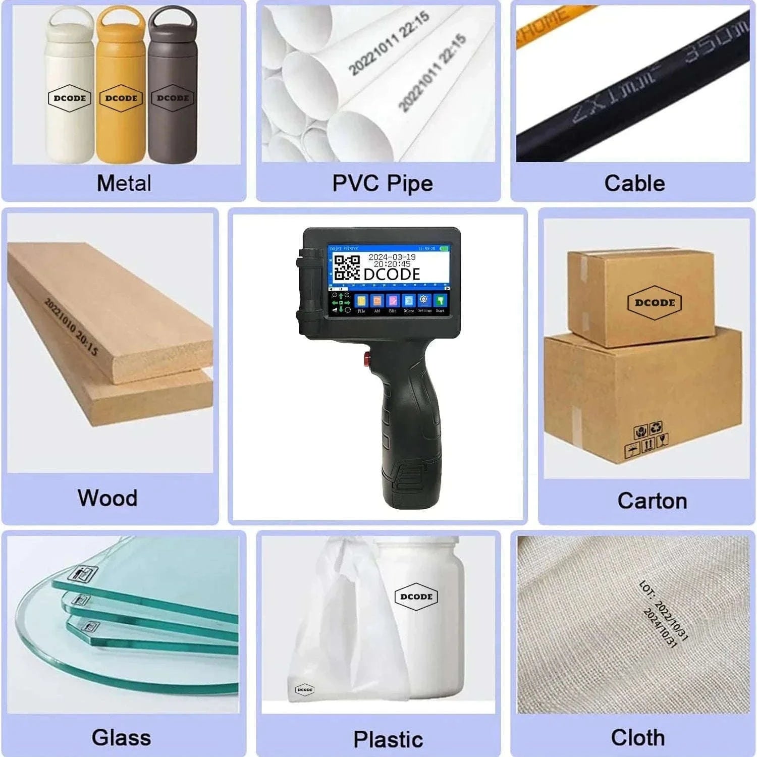 Handheld Inkjet Printer for QR Codes, Barcodes, Dates & Logos-with 1 ink / AU Plug