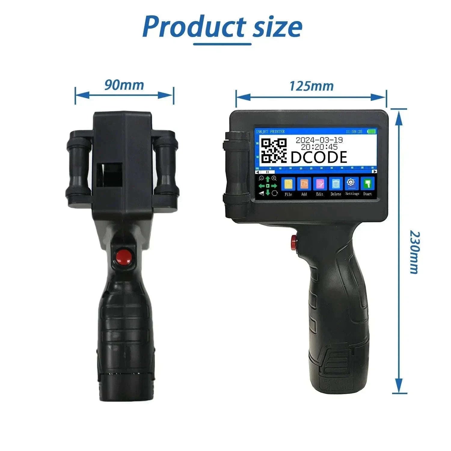 Handheld Inkjet Printer for QR Codes, Barcodes, Dates & Logos-with 1 ink / AU Plug