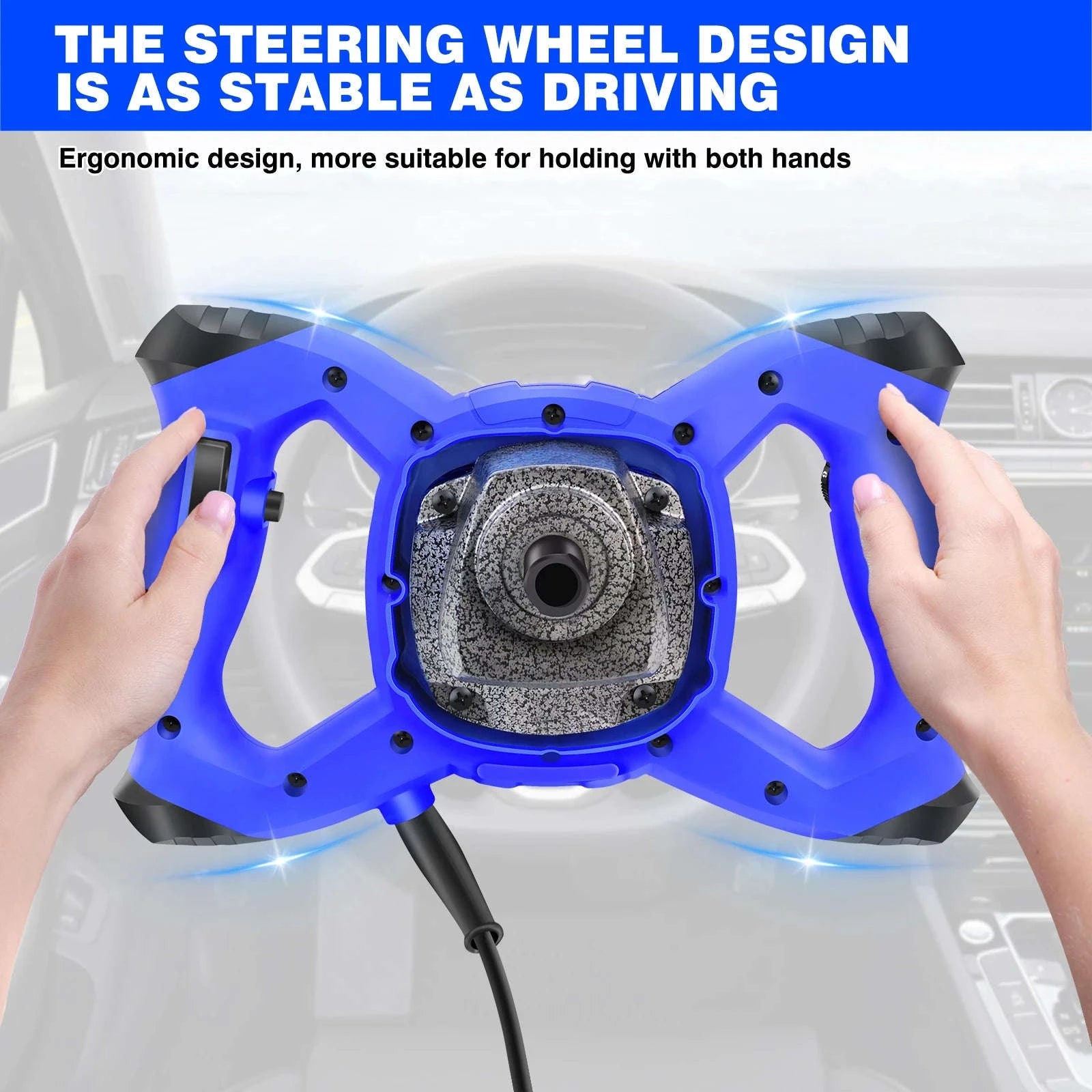 Handheld Paint Concrete Mixer Machine with Adjustable 6-Speed Paddle-Orange / GERMANY