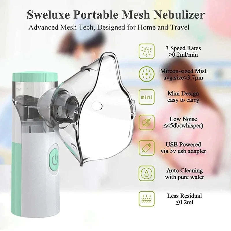 Handheld Portable Inhale Nebulizer Mesh Atomizer for Kids & Adults-Mode 1