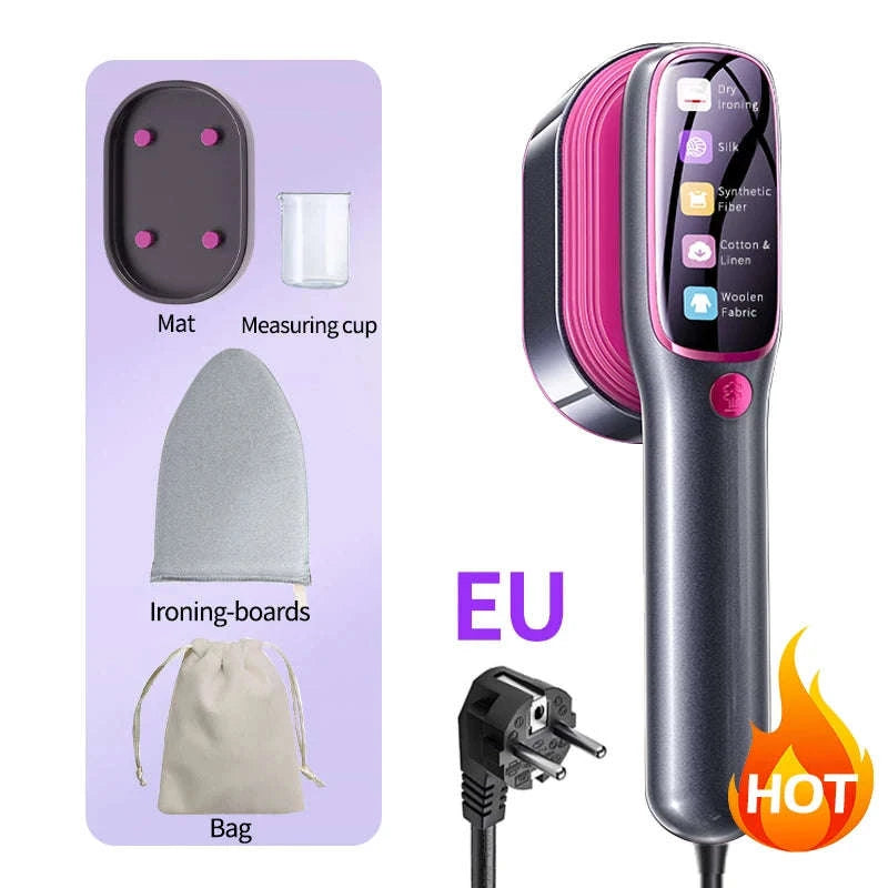 Handheld Steam Iron Garment Steamer – Portable Mini Clothing Steamer-Purple Board / EU
