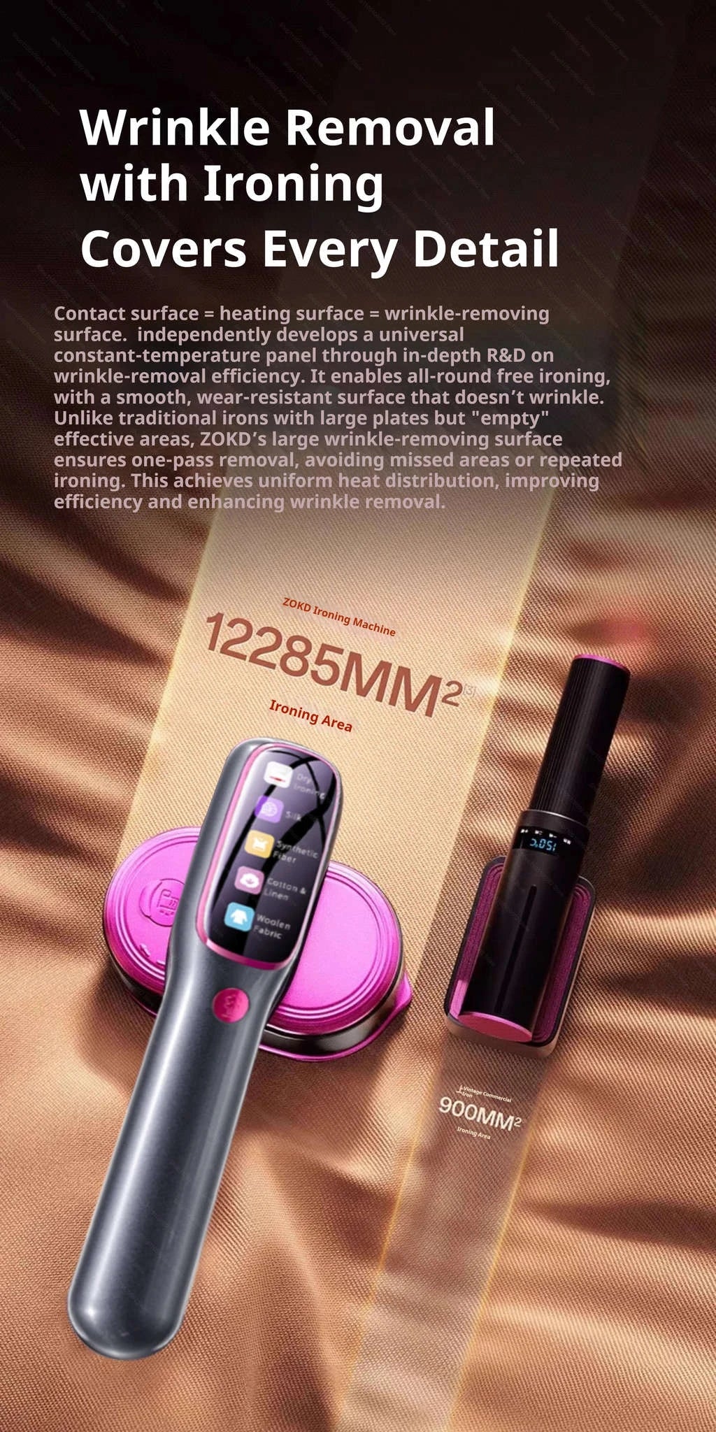 Handheld Steam Iron Garment Steamer – Portable Mini Clothing Steamer-Purple Board / EU