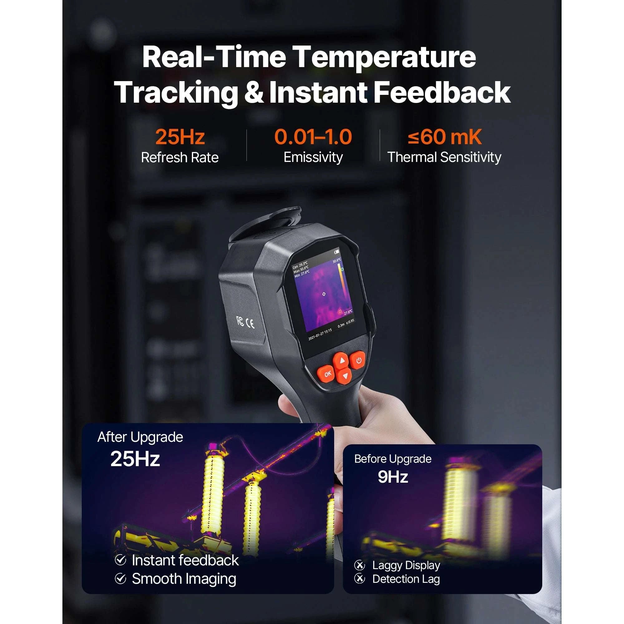 Handheld Thermal Camera 240x180 IR Resolution with 2MP Visual-2.8inch / United States