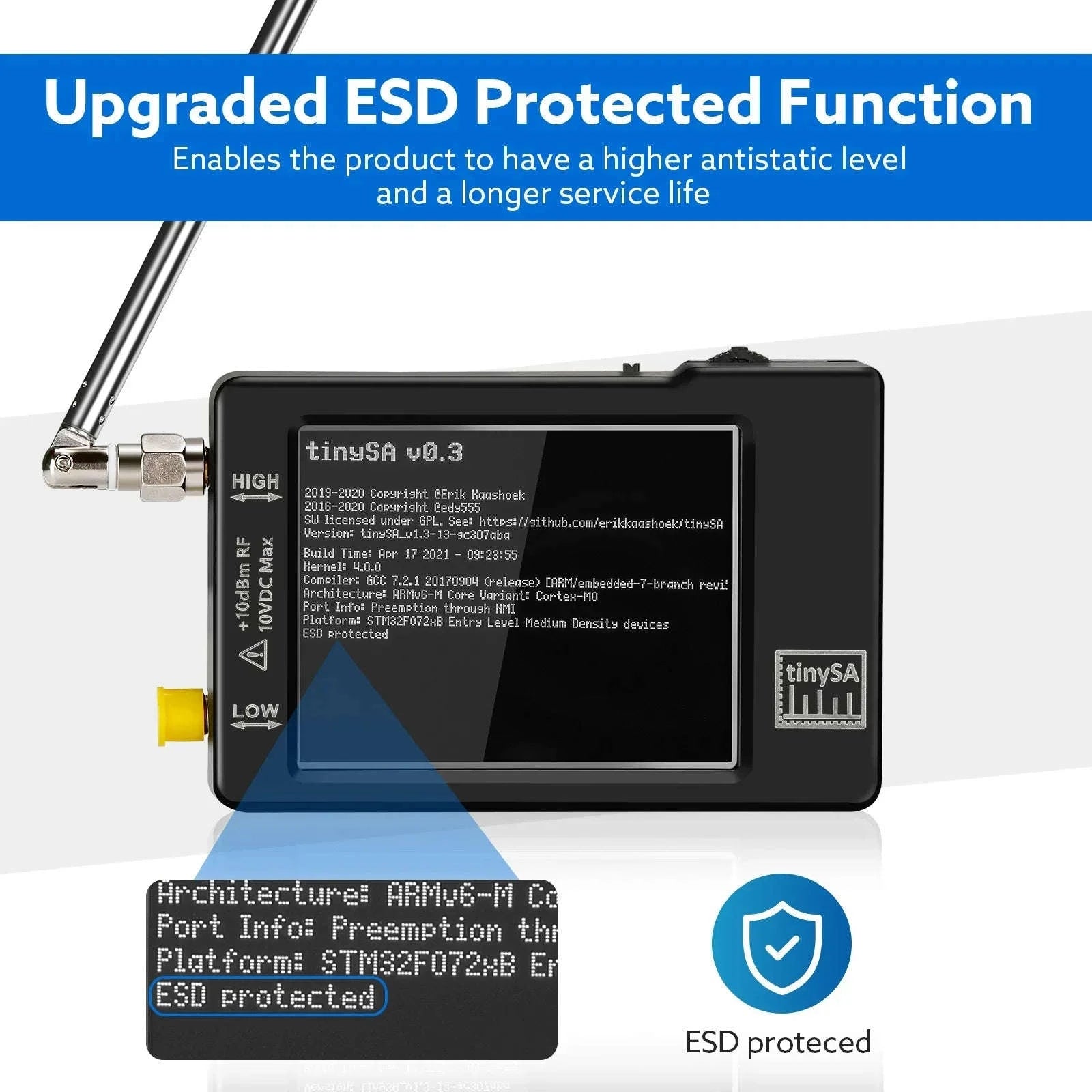 Handheld Tiny Spectrum Analyzer ULTRA with 4" Display and 32GB Card-TinySA 2.8inch / CHINA