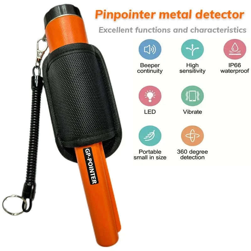 Handheld Waterproof GP Pointer Metal Detector with LED-GP-Black
