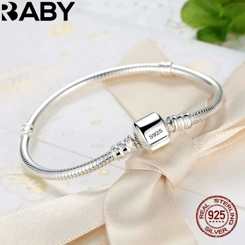 Handmade 925 Sterling Silver Charm Bracelet-H187 / 19cm