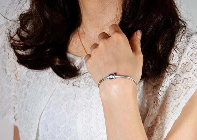 Handmade 925 Sterling Silver Charm Bracelet-H187 / 19cm
