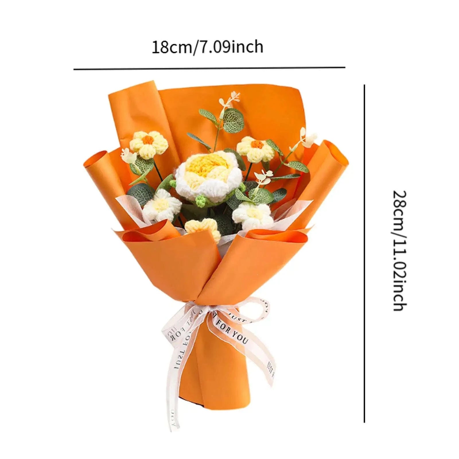 Handmade Crochet Flower Bouquet Knitted Floral Decoration-Blue 2