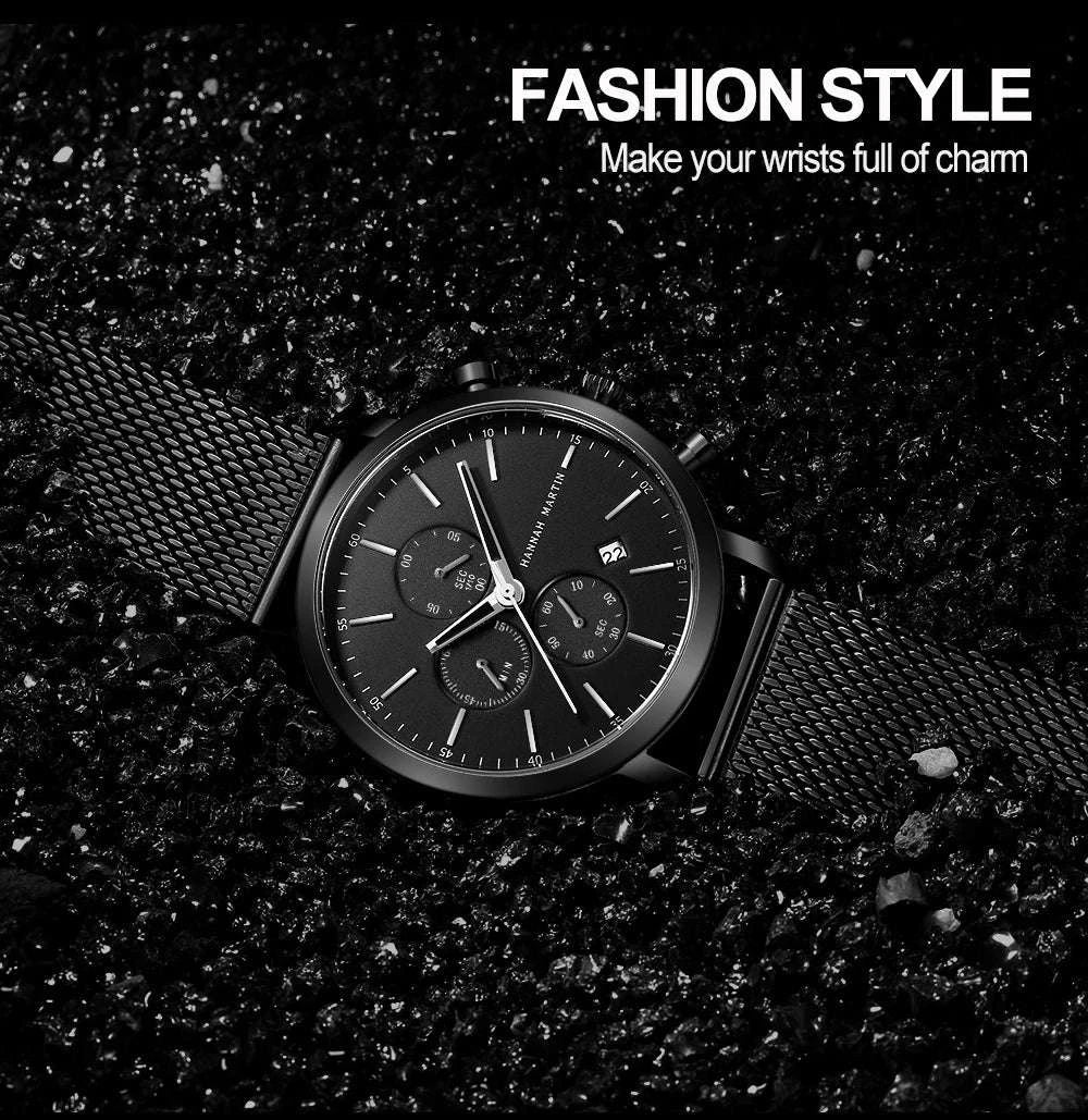 Hannah Martin Men's Stainless Steel Business Sports Quartz Watch-1092G-JH-TZ / United States