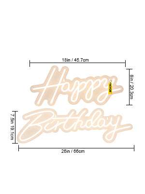 Happy Birthday LED Neon Sign with Remote & Adjustable Brightness-Warm White 31W / United States