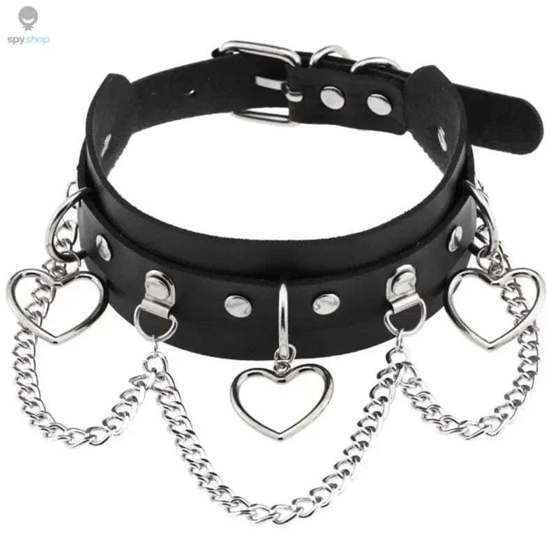 Harajuku Punk Rock Heart Spike Choker for Bold Statement Style-W4704