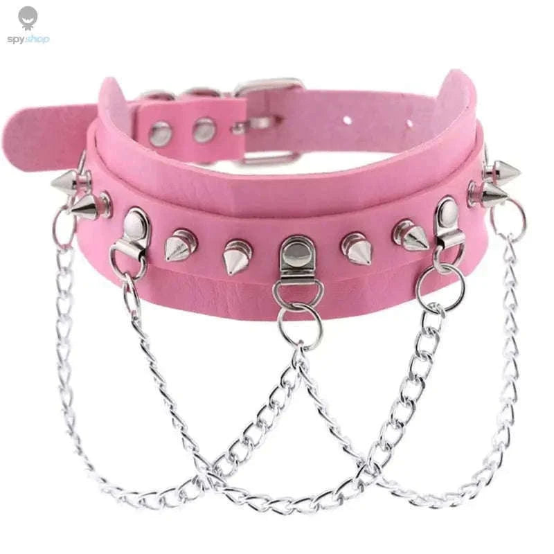 Harajuku Punk Rock Heart Spike Choker for Bold Statement Style-W4704