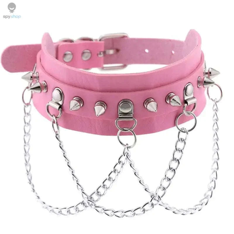 Harajuku Punk Rock Heart Spike Choker-W4704