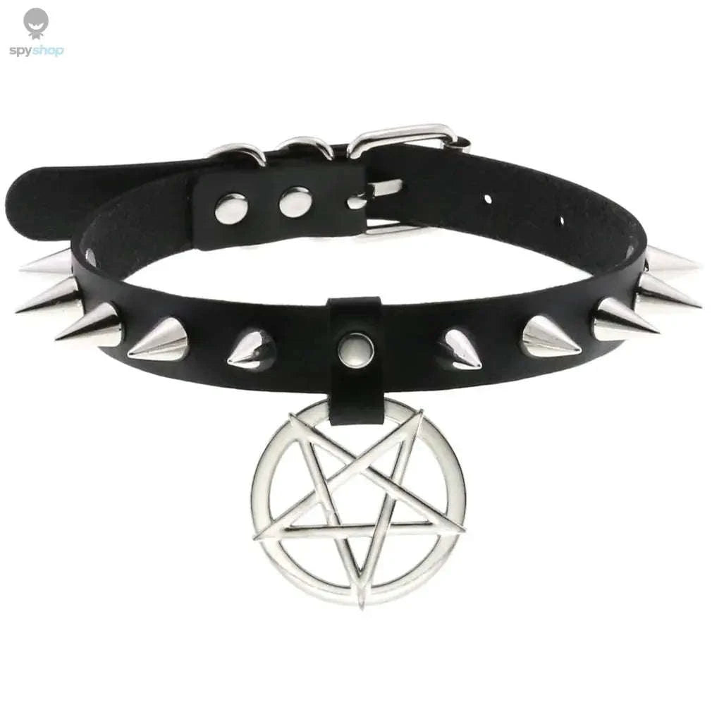 Harajuku Punk Rock Heart Spike Choker-W4704