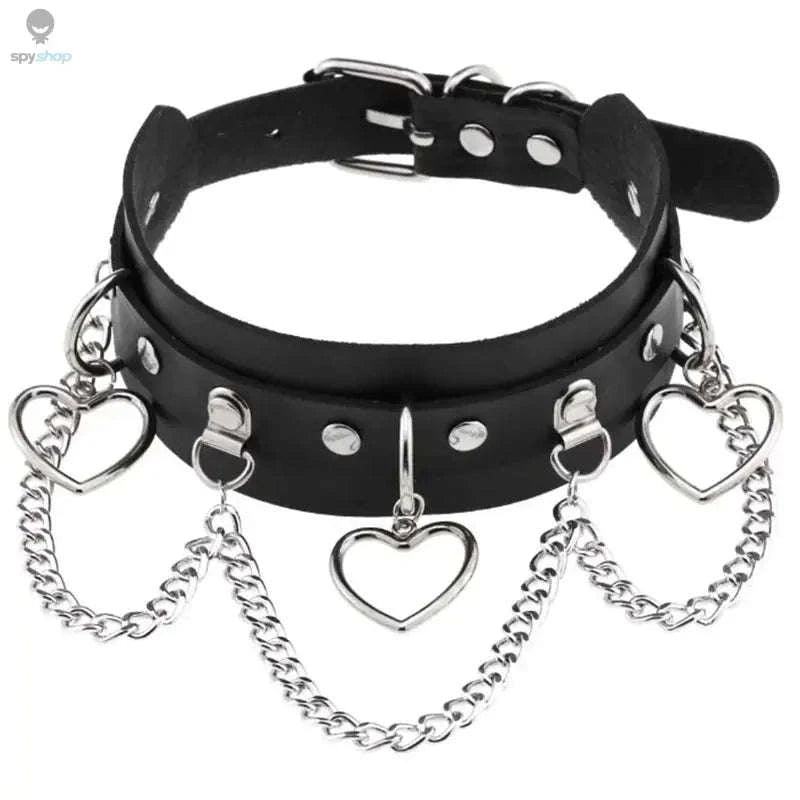 Harajuku Punk Rock Heart Spike Choker-W4704