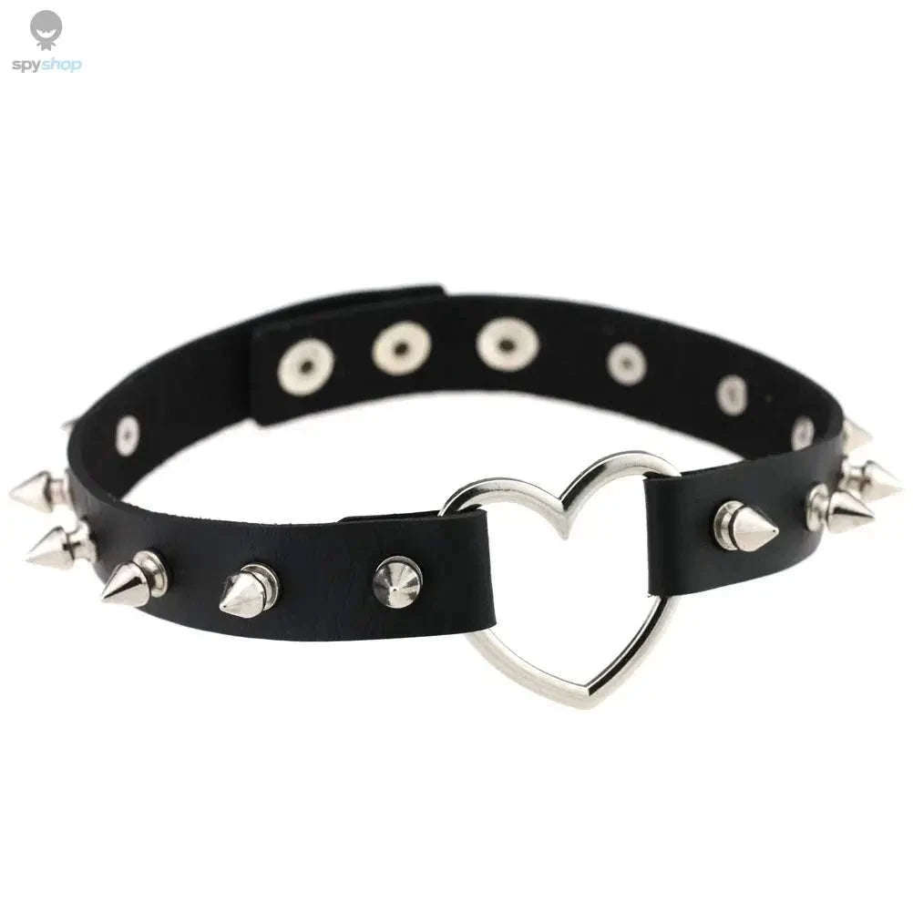 Harajuku Punk Rock Heart Spike Choker-W4704