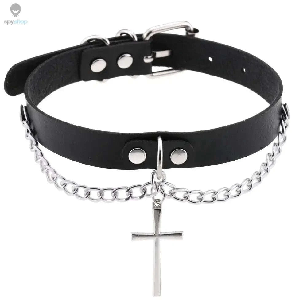 Harajuku Punk Rock Heart Spike Choker-W4704