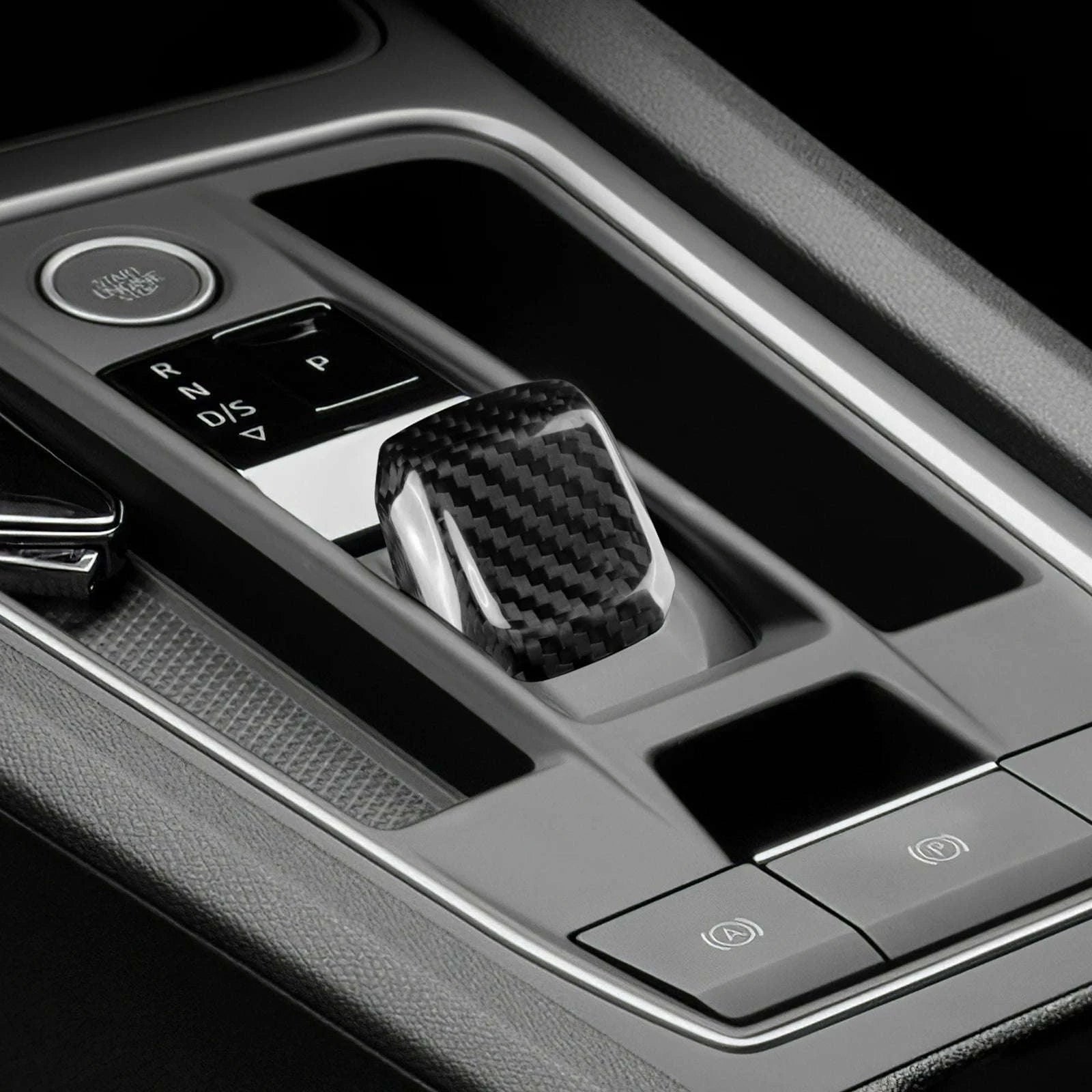 Hard Dry Carbon Fiber Gear Shift Trim for Cupra Leon & Formentor-black / Germany