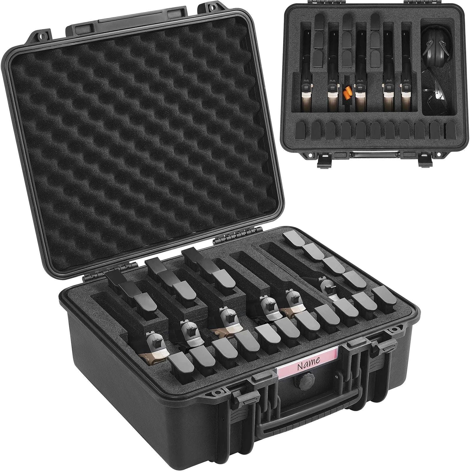 Hard Pistol Case with Pre-Cut Foam IP67 Waterproof TSA Lockable-19.3x17.1x8.3in Foam / United States